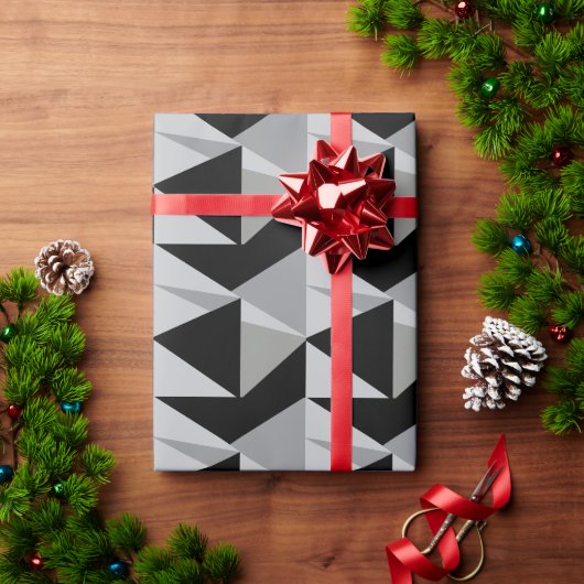 カラフル三角形パターンデザイン ラッピングペーパー (クリスマスギフト)