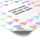 カラフル三角形パターン追加引用文抽象芸術 ポスター (角)