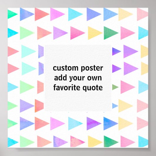 カラフル三角形パターン追加引用文抽象芸術 ポスター (正面)