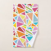 カラフル三角形パターン2 バスタオルセット (ハンドタオル)
