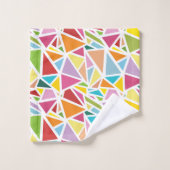 カラフル三角形パターン2 バスタオルセット (ウォッシュタオル)