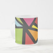 カラフル三角形パターン3 フロストグラスマグカップ (正面左)
