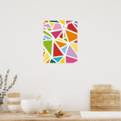 カラフル三角形パターン4 ポスター (キッチン)