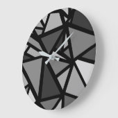 カラフル三角形パターン6 ラージ壁時計 (傾斜)
