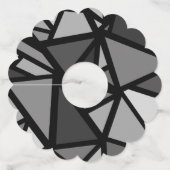 カラフル三角形パターン6 ワイングラスタグ (正面)