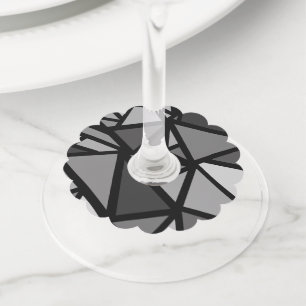 カラフル三角形パターン6 ワイングラスタグ