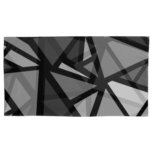 カラフル三角形パターン6 枕カバー (正面)