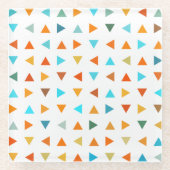 カラフル三角形 ガラスコースター (正面)