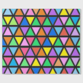 カラフル三角形 – ゲーム鮮やかをテーマにしたパターン ラッピングペーパー (フラット)