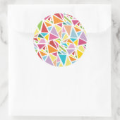 カラフル三角形 ラウンドシール (バッグ)