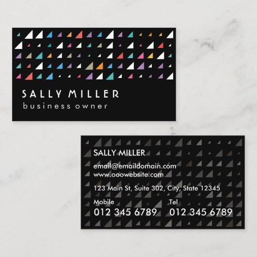 カラフル三角形 名刺 (正面/裏面)