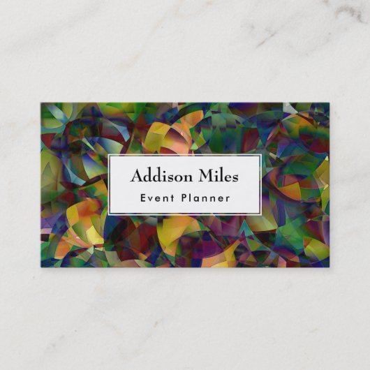 カラフル上の白、目まぐるしい芸術 名刺 (正面)