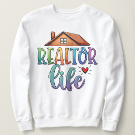 カラフル不動産エージェントスウェットシャツ Realtor Life スウェットシャツ