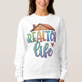 カラフル不動産エージェントスウェットシャツ Realtor Life スウェットシャツ