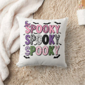 カラフル不気味ハロウィーンかわいい魔女ハット&こうもり クッション (ブランケット)