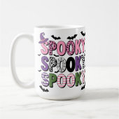 カラフル不気味ハロウィーンかわいい魔女ハット&こうもり コーヒーマグカップ (左)