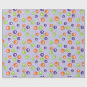 カラフル不気味棒つきキャンデーシームレスなハロウィン ラッピングペーパー (フラット)