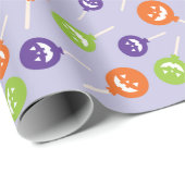 カラフル不気味棒つきキャンデーシームレスなハロウィン ラッピングペーパー (ロールコーナー)