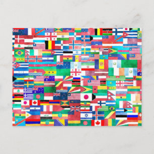 カラフル世界の国旗はがき ポストカード