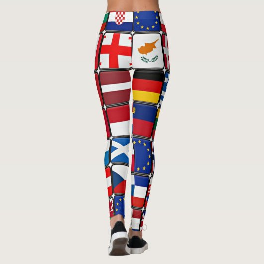 カラフル世界の国旗 レギンス (裏面)