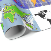 カラフル世界地図 ラッピングペーパー (ロールコーナー)