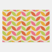 カラフル世紀中頃の幾何離れ型模様 ラッピングペーパーシート (正面)