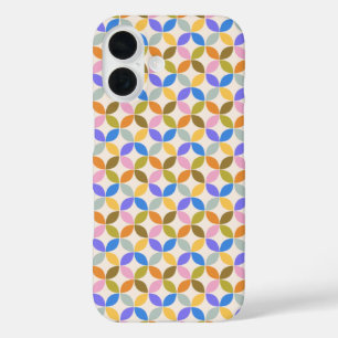 カラフル世紀半モダンば幾何学模様 iPhone 16ケース