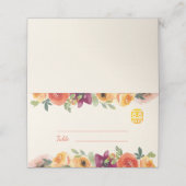 カラフル中国のベージュ結婚モダンs プレイスカード (外部開封)