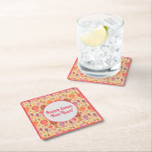 カラフル中国の提灯 スクエアペーパーコースター (インサイチュ)