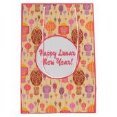 カラフル中国の提灯 ミディアムペーパーバッグ (裏面)