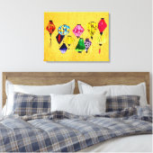 カラフル中国の灯器 キャンバスプリント (インサイチュ (寝室))