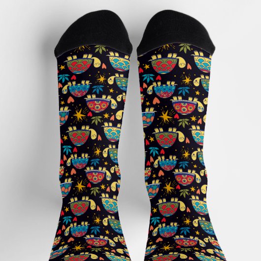 カラフル亀 ソックス (上部)