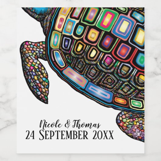 カラフル亀 ワインラベル (シングルラベル)