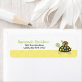 カラフル亀（黄）カスタム住所 シール(30) ラベル (インサイチュ)