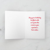 カラフル亀、5" x 7"折り畳み誕生日 カード (内部)