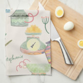 カラフル予測できなレトロテーマパーソナライズされた キッチンタオル (四つ折り)