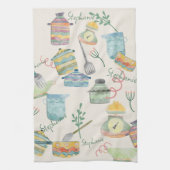 カラフル予測できなレトロテーマパーソナライズされた キッチンタオル (縦)