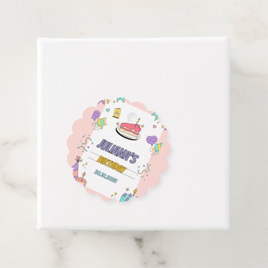 カラフル例誕生日パーティー フェイバータグ (インサイチュ)