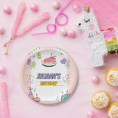 カラフル例誕生日パーティー ペーパープレート (パーティー)