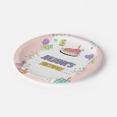 カラフル例誕生日パーティー ペーパープレート (アングル)