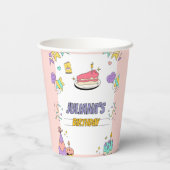 カラフル例誕生日パーティー 紙コップ (裏面)