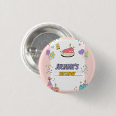 カラフル例誕生日パーティー 缶バッジ (正面&裏面)