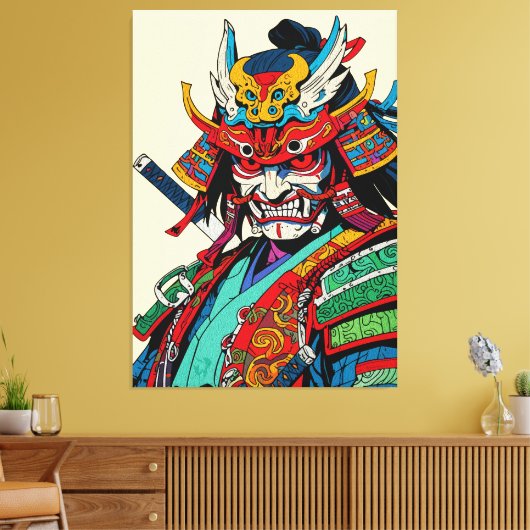 カラフル侍武士 - 日本の武士道 キャンバスプリント (インサイチュ (リビング))