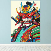 カラフル侍武士 - 日本の武士道 キャンバスプリント (インサイチュ (ウッドフロア))
