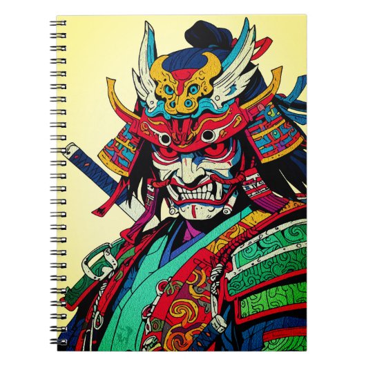 カラフル侍武士 - 日本の武士道 ノートブック (正面)