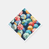 カラフル傘 スタンダードカクテルナプキン (角)