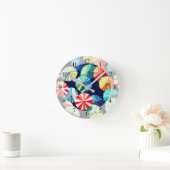 カラフル傘 ラウンド壁時計 (ホーム)