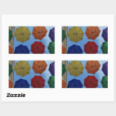 カラフル傘 長方形シール (シート)