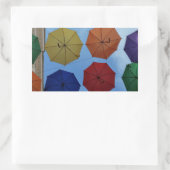 カラフル傘 長方形シール (バッグ)