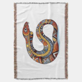 カラフル元スタイル絵画のヘビ スローブランケット (正面縦)
